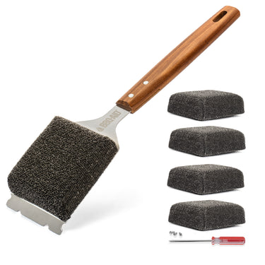 Bristle Free Grill Brush + 4 Replacement Heads